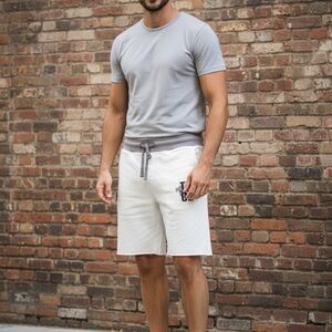 True Religion White Athletic Shorts